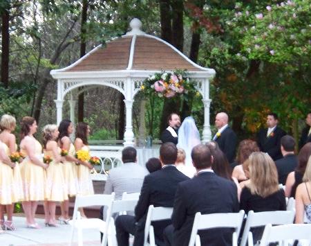 Fr. Geof officiating a spring wedding.